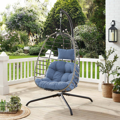 Dakota Fields Azuredee Wicker Hammock Swing Chair With Stand Dakota Fields Azuredee Wicker Hammock Swing Chair With Stand